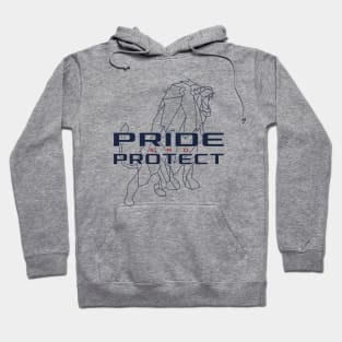 Lion with Pride and Protect Tagline Hoodie